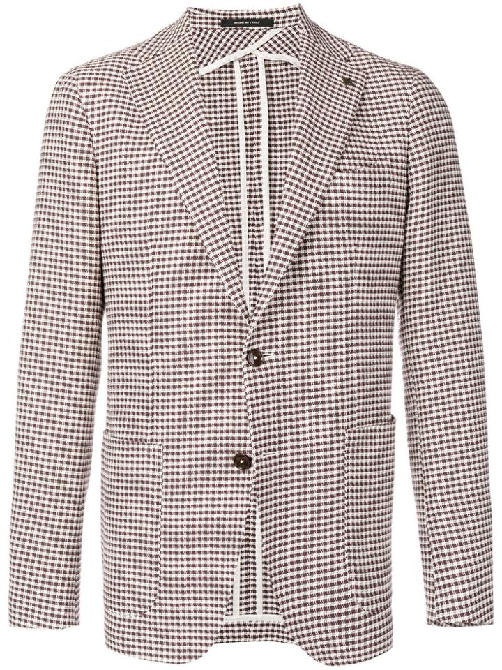 Tagliatore Woven Single Breasted Blazer - Red