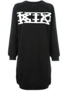 Ktz Logo Print Sweatshirt Dress - Black