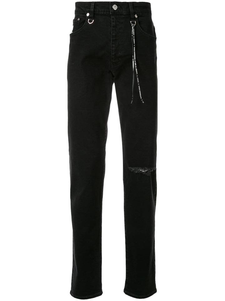 Mastermind World Slim-fit Jeans With Distressed Details - Black