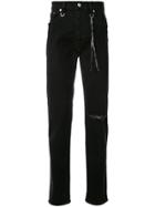 Mastermind World Slim-fit Jeans With Distressed Details - Black