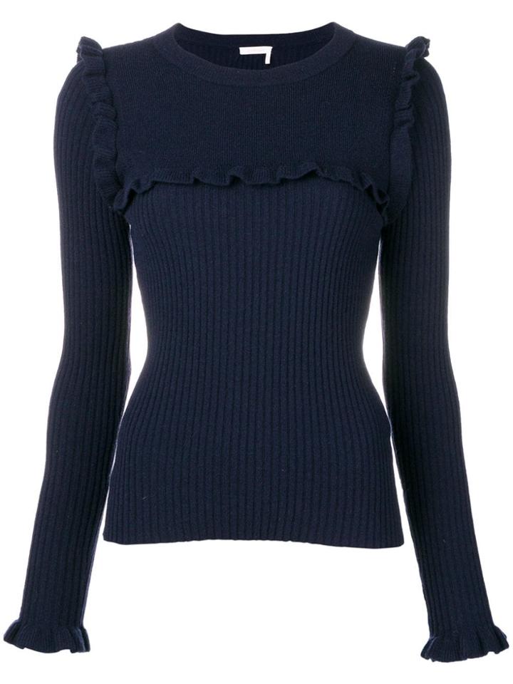 See By Chloé Ruffle Trimming Sweater - Blue