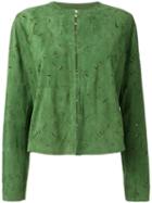 Drome - Foliage Stamp Jacket - Women - Leather - L, Green, Leather