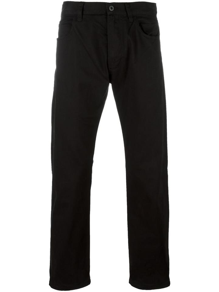 Armani Jeans Straight Leg Trousers, Men's, Size: 56, Black, Cotton/spandex/elastane