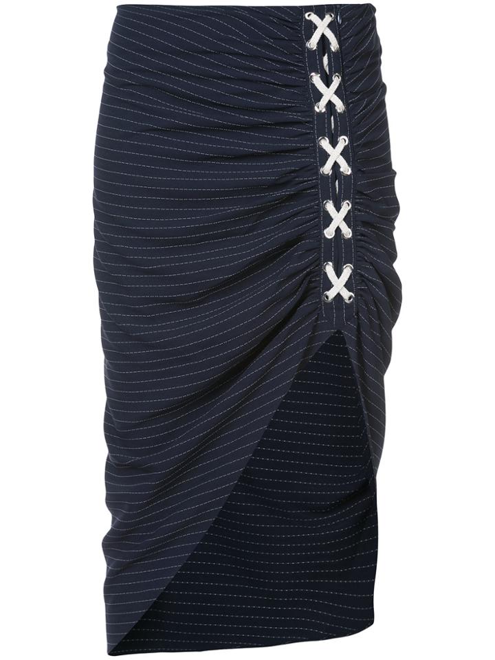 Veronica Beard Marlow Ruched Skirt - Blue