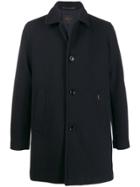 Paltò Fitted Single-breasted Coat - Blue