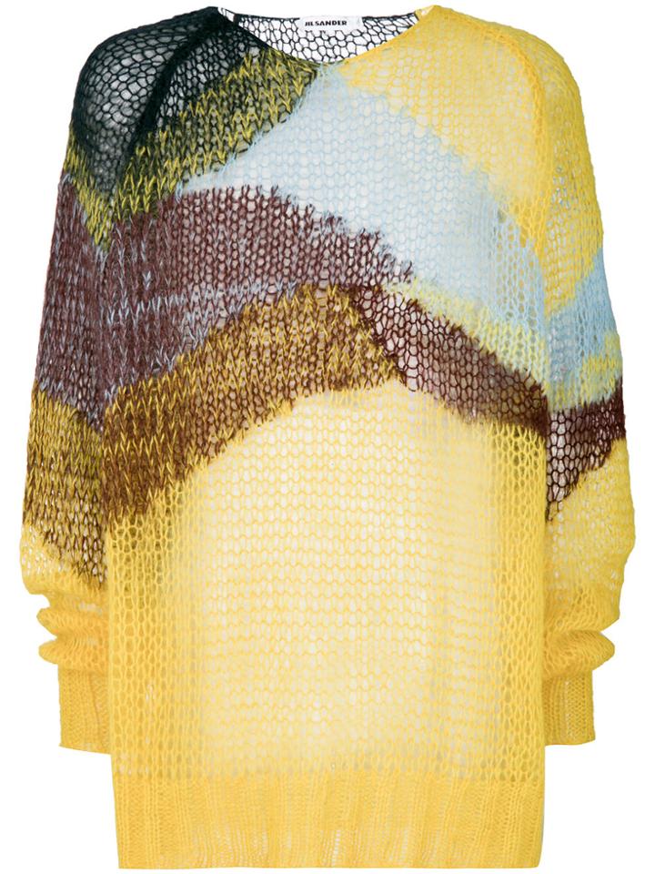 Jil Sander Wave Knit Sweater - Yellow & Orange