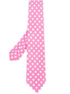 Kiton Polka Dot Print Tie - Pink & Purple