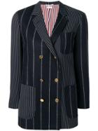 Thom Browne Shadow Stripe Flannel Sack Jacket - Blue