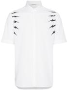 Neil Barrett Lightning Bolt Short Sleeve Shirt - White