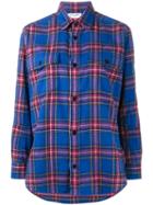 Saint Laurent Checked Shirt, Women's, Size: Large, Blue, Cotton