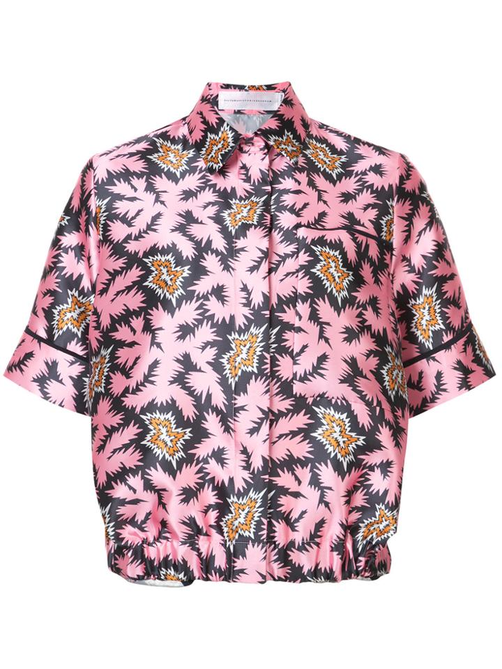 Victoria Victoria Beckham Print Short-sleeve Blouse - Pink & Purple