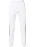 Msgm - Side Stripe Trousers - Men - Cotton - 50, White, Cotton