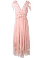 Msgm - Pleated Dress - Women - Polyester - 42, Nude/neutrals, Polyester