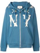 Gucci 'ny' Patch Hooded Jacket - Blue