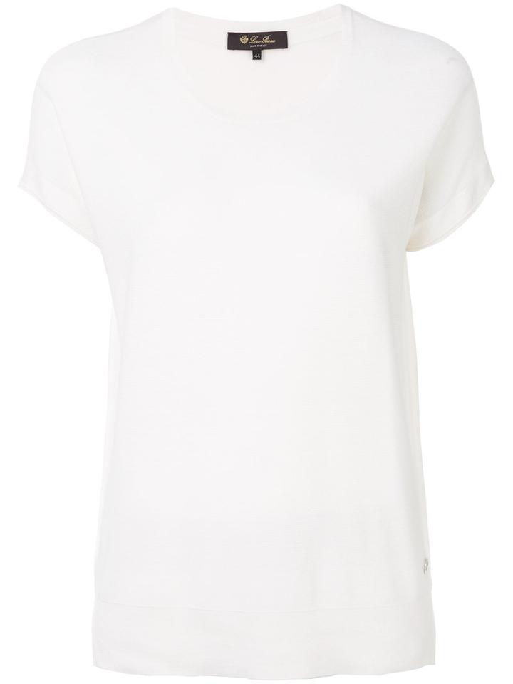 Loro Piana - Fine-knit Top - Women - Silk/cotton - 44, White, Silk/cotton