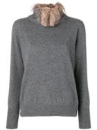 Fabiana Filippi Tulle Neck Jumper - Grey