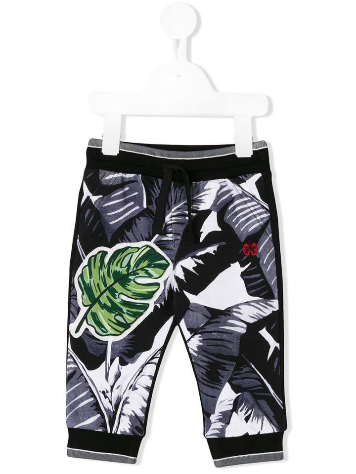 Dolce & Gabbana Kids Tropical Print Sweatpants, Infant Boy's, Size: 6 Mth, Black
