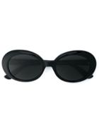 Saint Laurent California Oval Sunglasses, Men's, Black, Acetate