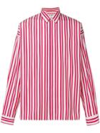 Jil Sander Oversized Striped Shirt - Red