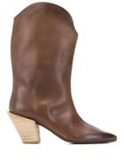 Marsèll Pointed Cowboy Boots - Brown