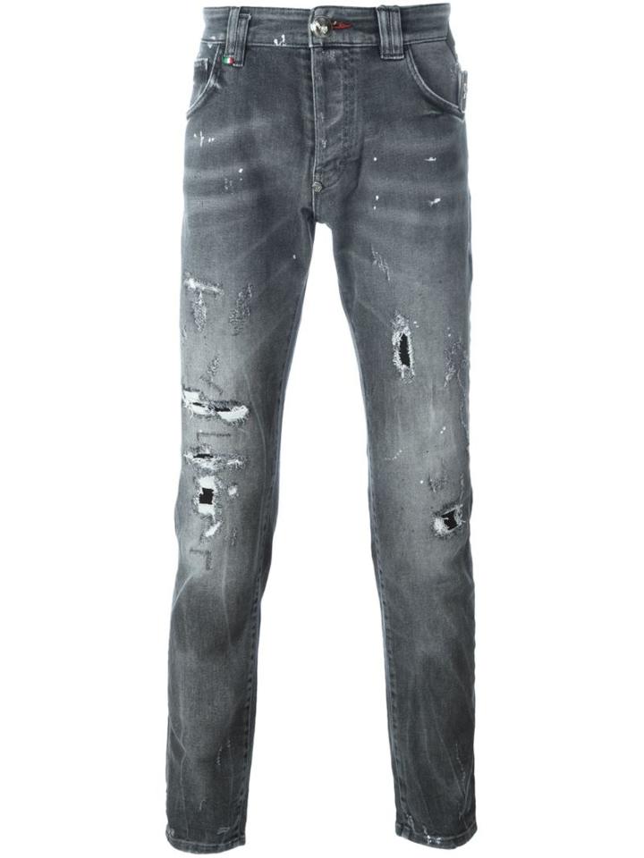 Philipp Plein 'positano' Jeans, Men's, Size: 33, Grey, Cotton/spandex/elastane