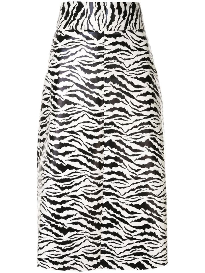 Bambah Zebra Midi Skirt - White
