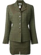 Alaïa Vintage Checked Skirt Suit, Women's, Size: 40, Green