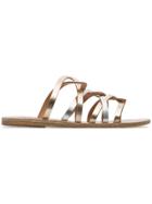 Ancient Greek Sandals Metallic Gold And Silver Donousa Leather Sandals
