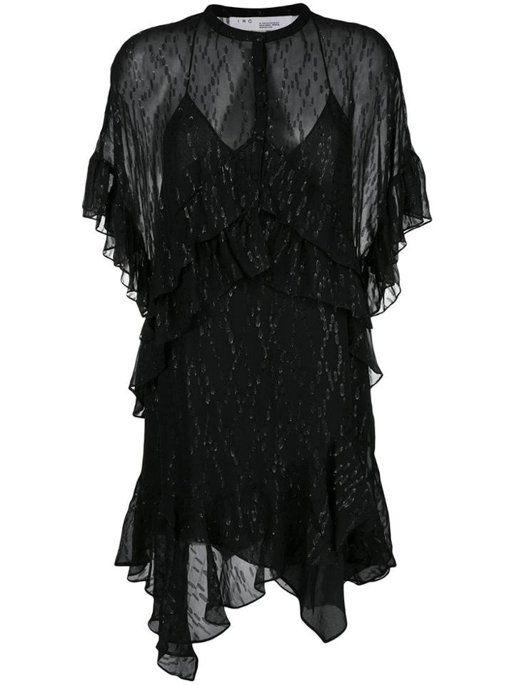 Iro Asymmetric Ruffle Dress - Black
