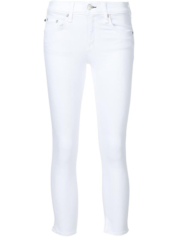Rag & Bone /jean Ultra Capri Cropped Jeans, Women's, Size: 30, White, Cotton/polyester/viscose