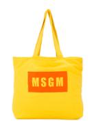 Msgm Kids - Branded Shoulder Bag - Kids - Cotton - One Size, Girl's, Yellow/orange