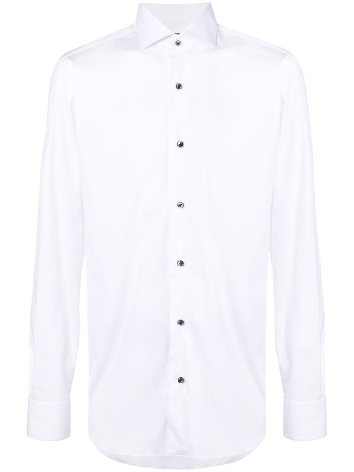 Barba Button Front Classic Shirt - White