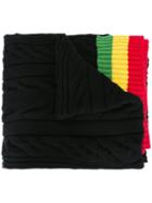 Palm Angels - Striped Edges Scarf - Men - Polyamide/wool - One Size, Black, Polyamide/wool