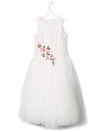 Monnalisa Floral Flared Dress - White