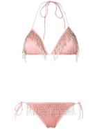 Oseree Fringed Bikini Set - Pink