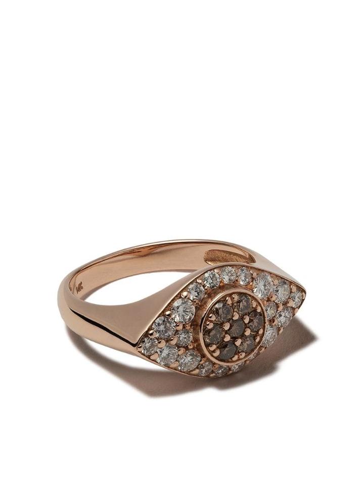 Carbon & Hyde 14kt Rose Gold Diamond Drishti Evil Eye Ring