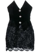 Alessandra Rich Off-shoulder Mini Dress - Black