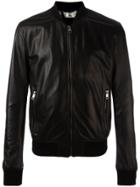 Dolce & Gabbana Perforated Leather Bomber Jacket - Black