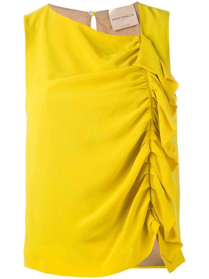 Erika Cavallini Ruched Top - Yellow & Orange