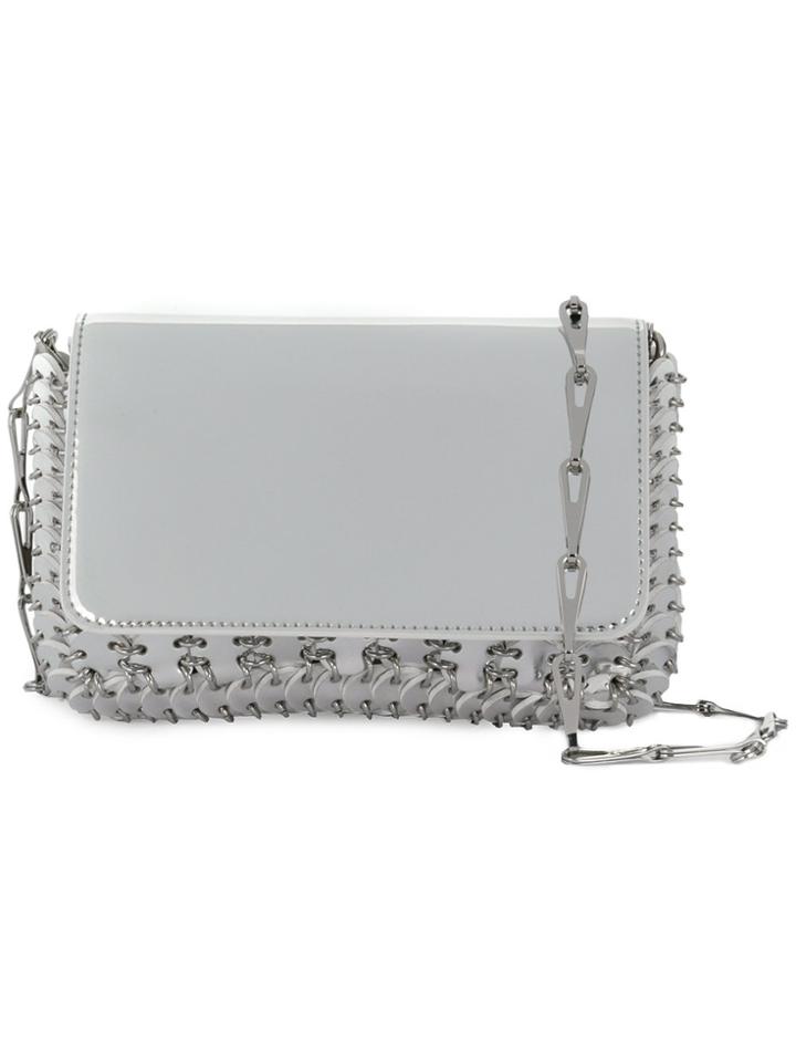 Paco Rabanne Metal Trim Clutch - Metallic