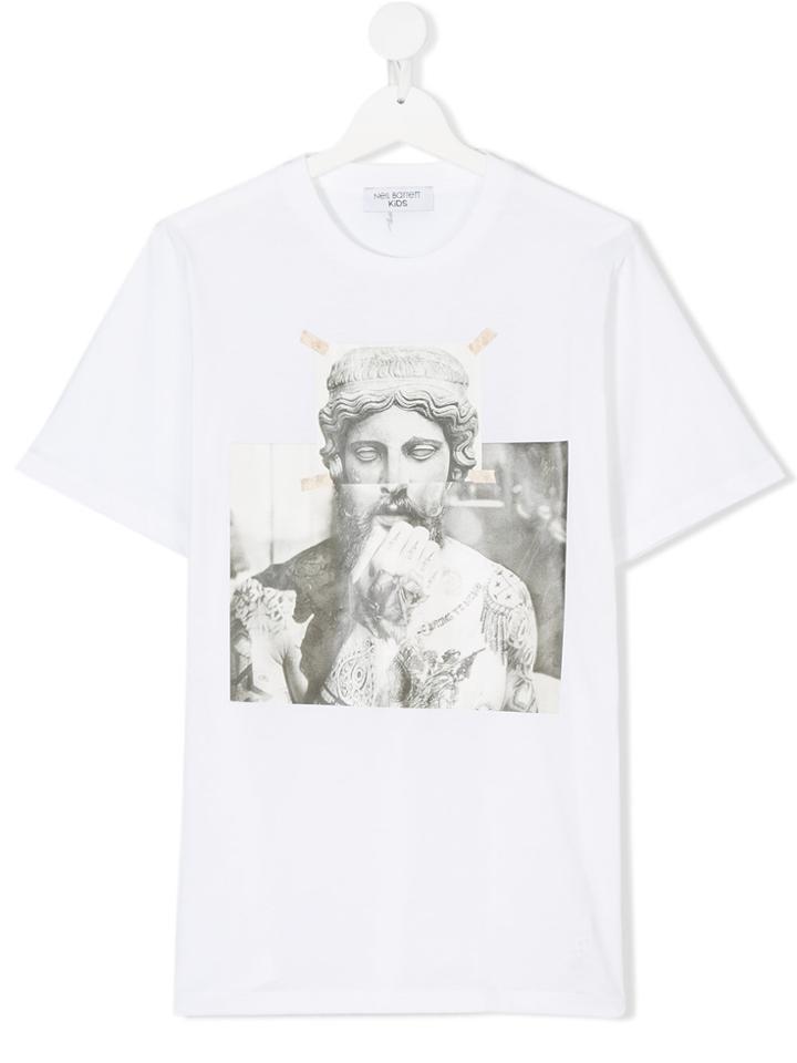 Neil Barrett Kids Tattooed Statue T-shirt - White