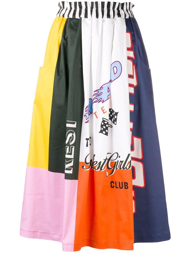 Mira Mikati Patchwork Printed Skirt - White