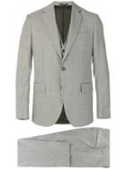 Versace Houndstooth Pattern Suit - Black