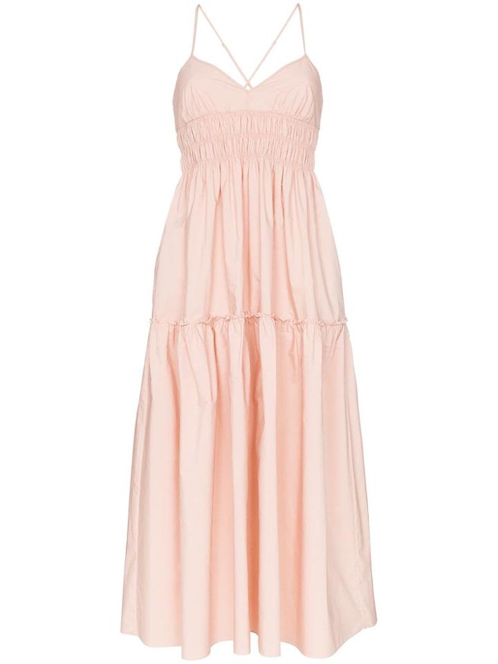 Three Graces Emma Cross Back Strappy Midi Dress - Pink