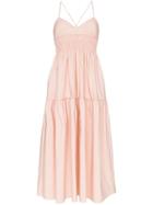 Three Graces Emma Cross Back Strappy Midi Dress - Pink