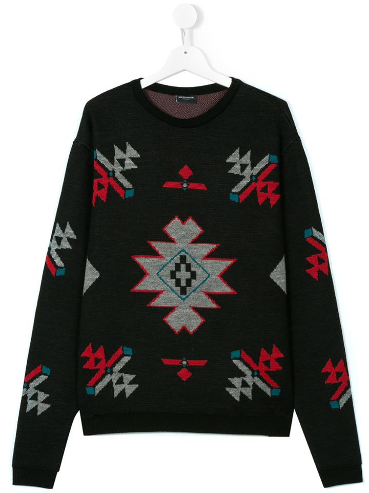 Marcelo Burlon County Of Milan Kids Logo Patterned Jumper - Black