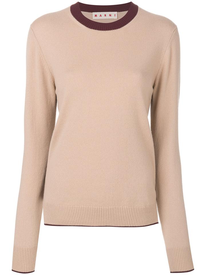 Marni Cashmere Crew Neck Sweater - Nude & Neutrals