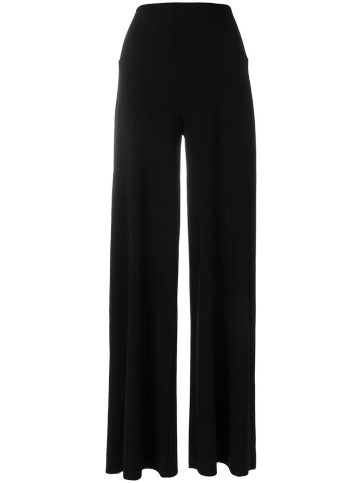 Norma Kamali Wide Leg High Waisted Trousers - Black