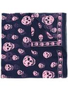 Alexander Mcqueen Skulls Carf, Women's, Blue, Silk