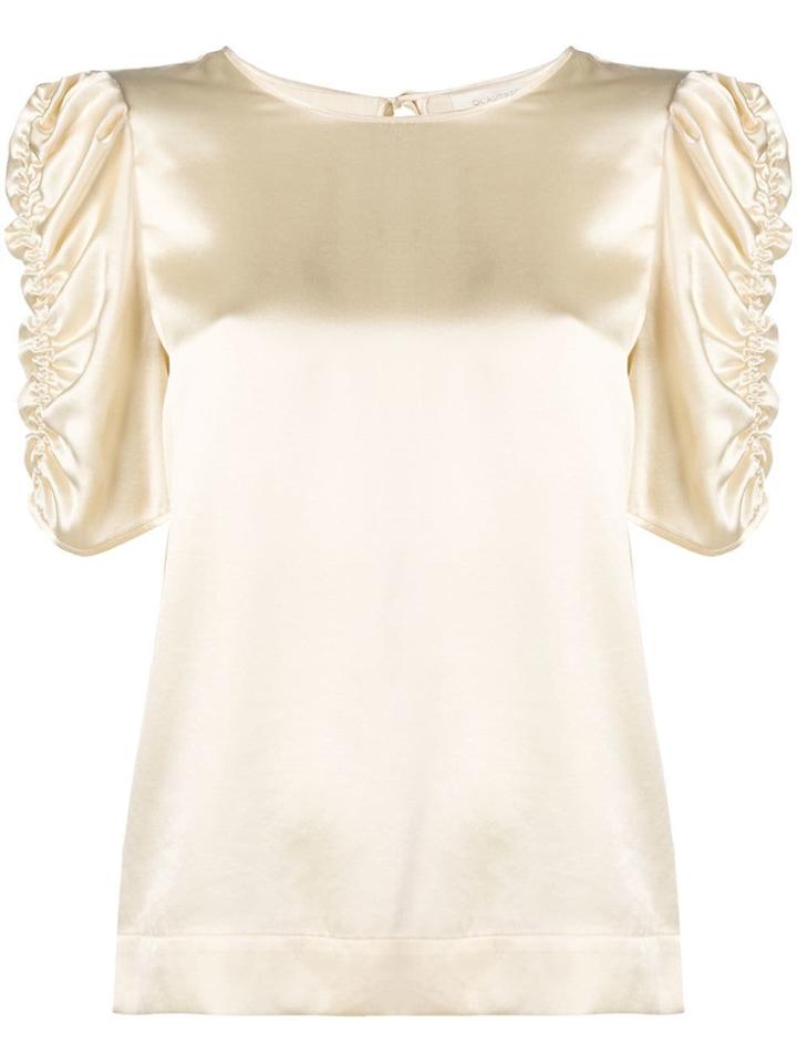 L'autre Chose Gathered Sleeves Blouse - Neutrals